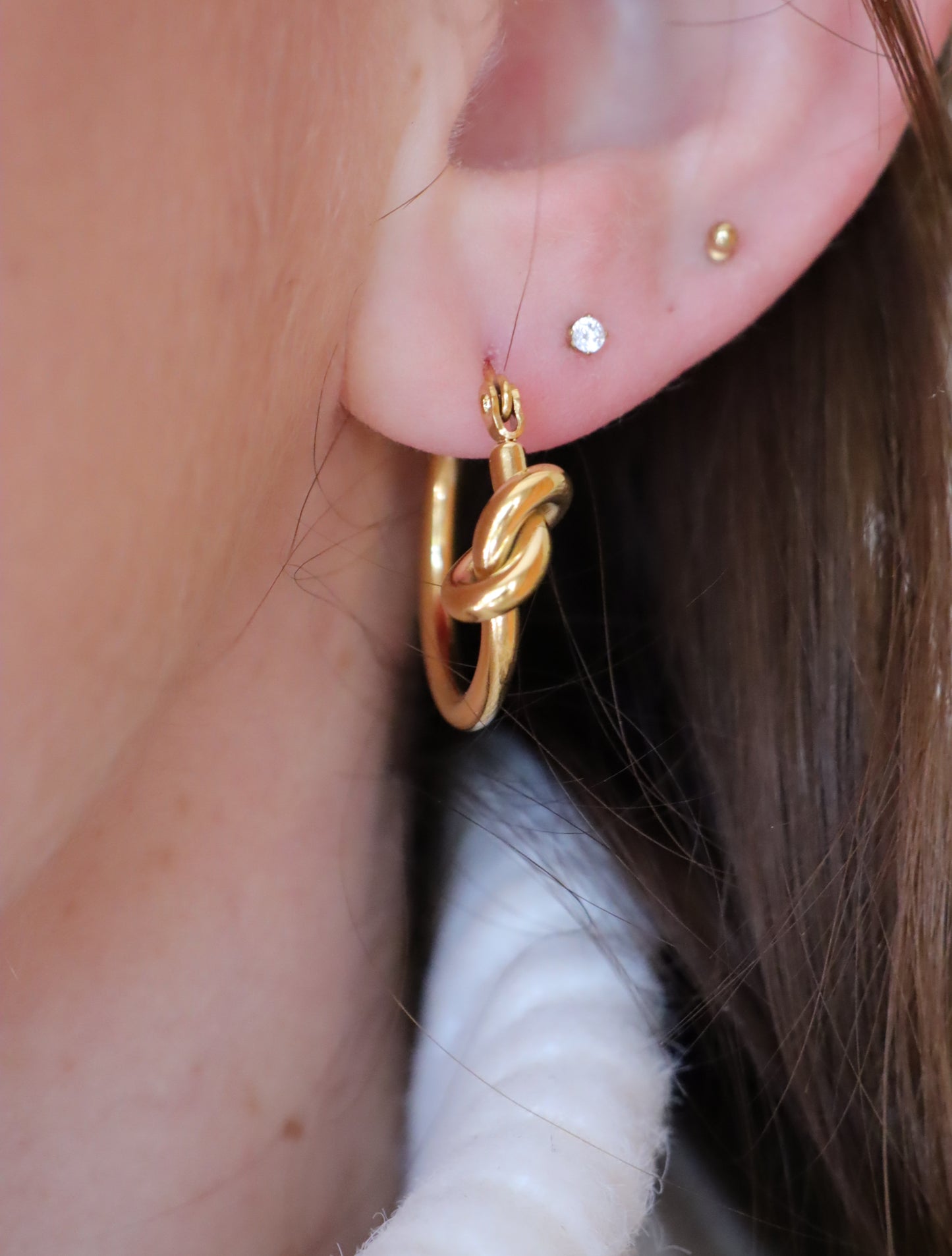 Gold Knot Hoops