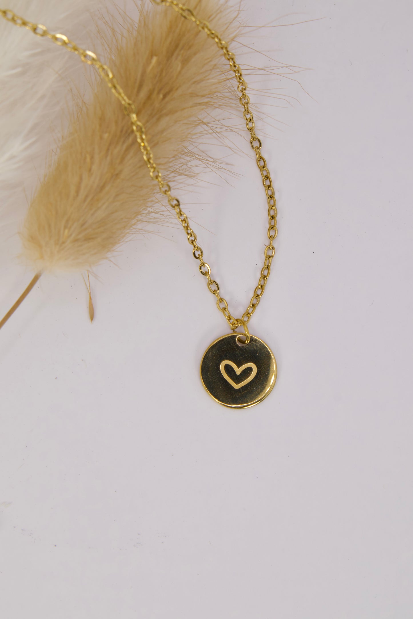 Heart Disk Necklace