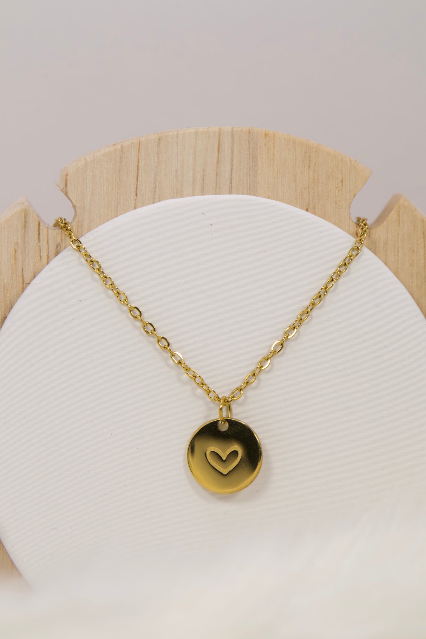 Heart Disk Necklace