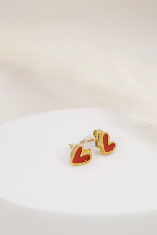 Red Heart Studs