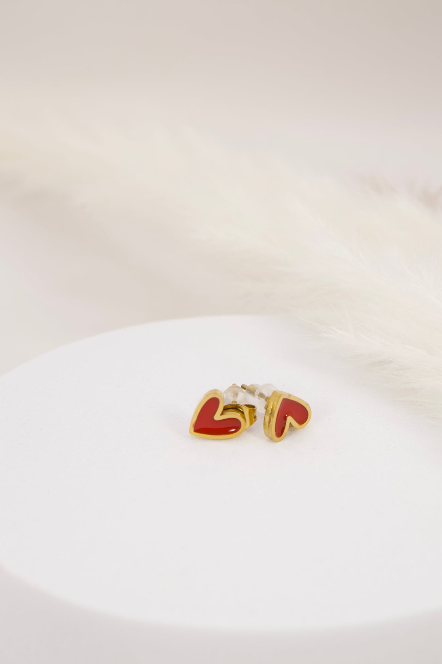 Red Heart Studs