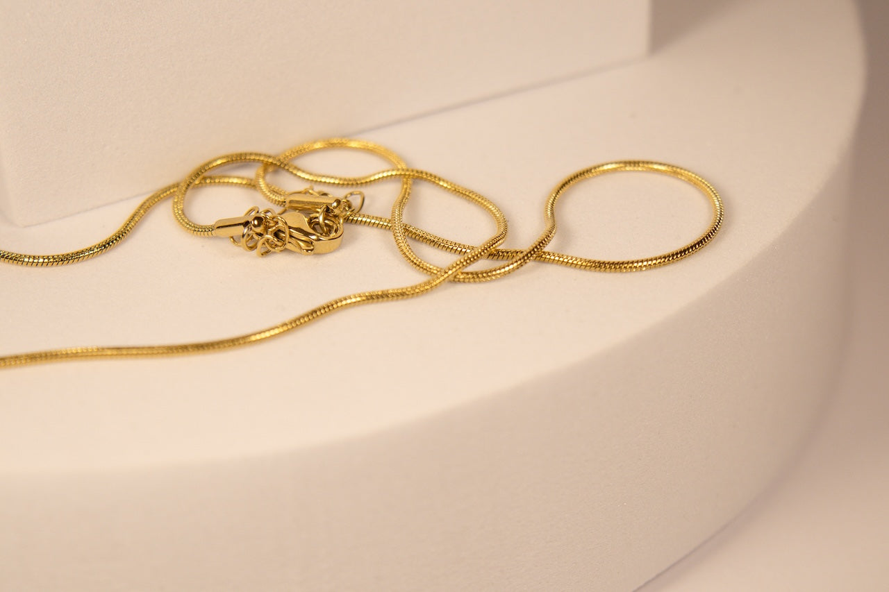 Thin Gold Snake Chain Necklace