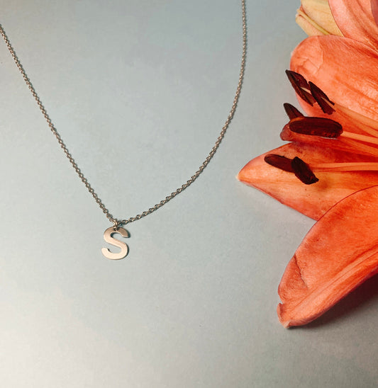 Silver Initial Necklace